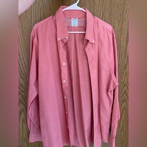 Salmon mens dress shirt - brooks brothers